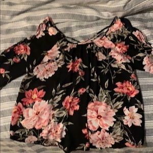 Charlotte Russe black and flower blouse